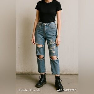 Miss Sixty Distressed Straight-Leg Jeans Women’s 27 (Short Inseam — Fits 26–27)